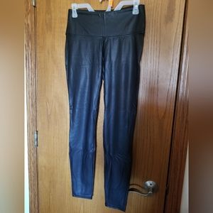 Thin black leather pants